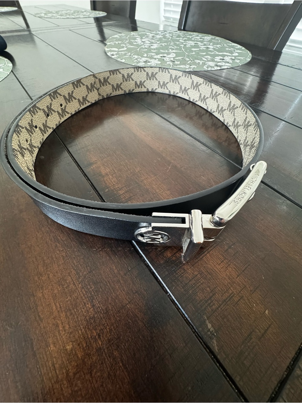 Michael Kors Reversible Black and Tan MK Logo Men's Belt